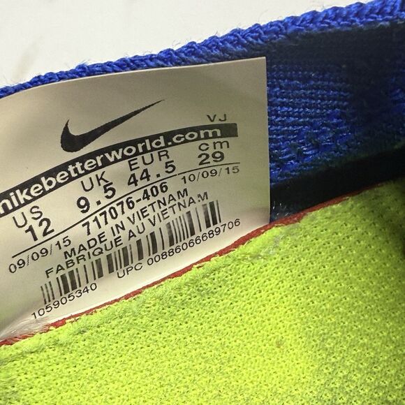 Nike Free 4.0 Flyknit Sneakers Womens 12 Blue Running Shoes Racer Barefoot - Picture 12 of 16